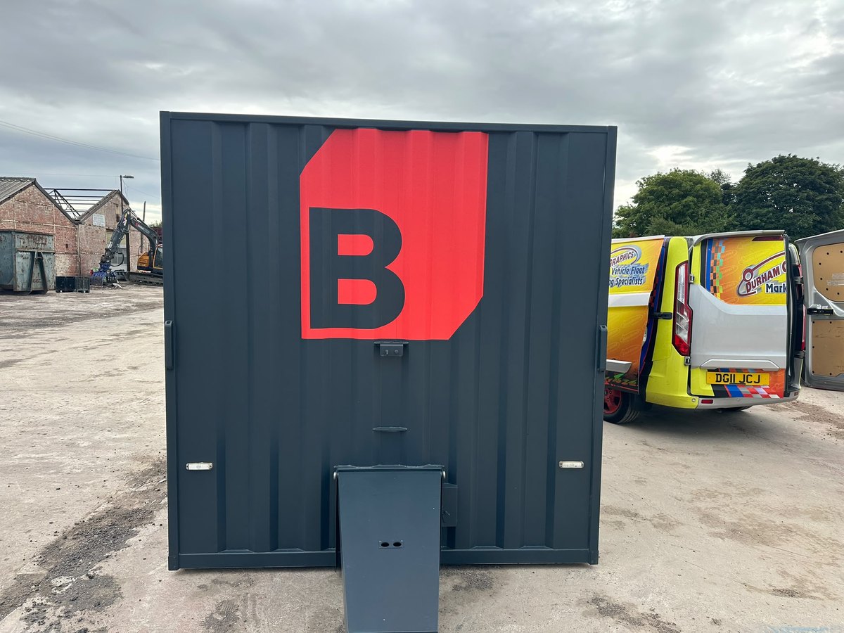 Front end of the BOXD 12ft towable welfare unit